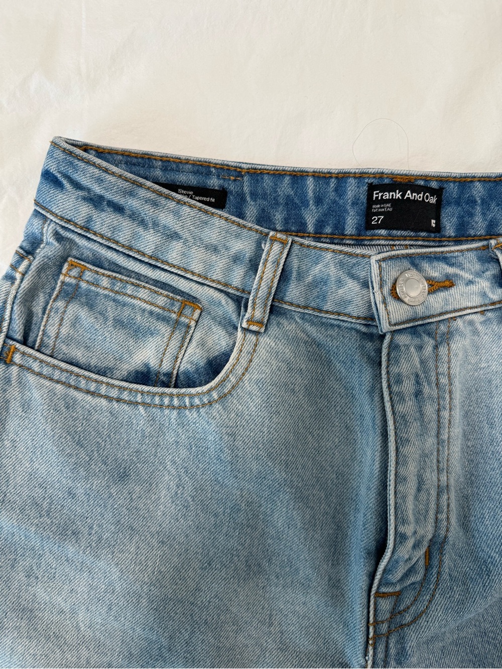 Frank & Oak Light Blue Denim Jean Shorts - Picture 2 of 3